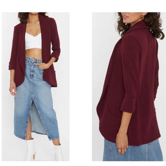 French Mauve Melanie Women's Burgundy Blazer Jacket XXL - Picture 1 of 7